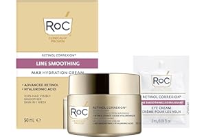 RoC Retinol Correxion Max Daily Hydration Anti-Aging Face Moisturizer with Hyaluronic Acid, Oil Free Skin Care Cream for Fine