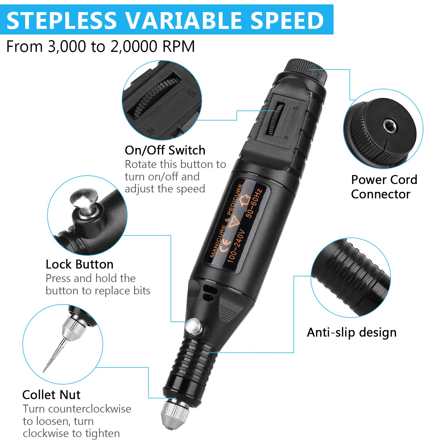 Winload 78 PCs Electric Engraving Tool Kit, Micro Engraver with Scriber
