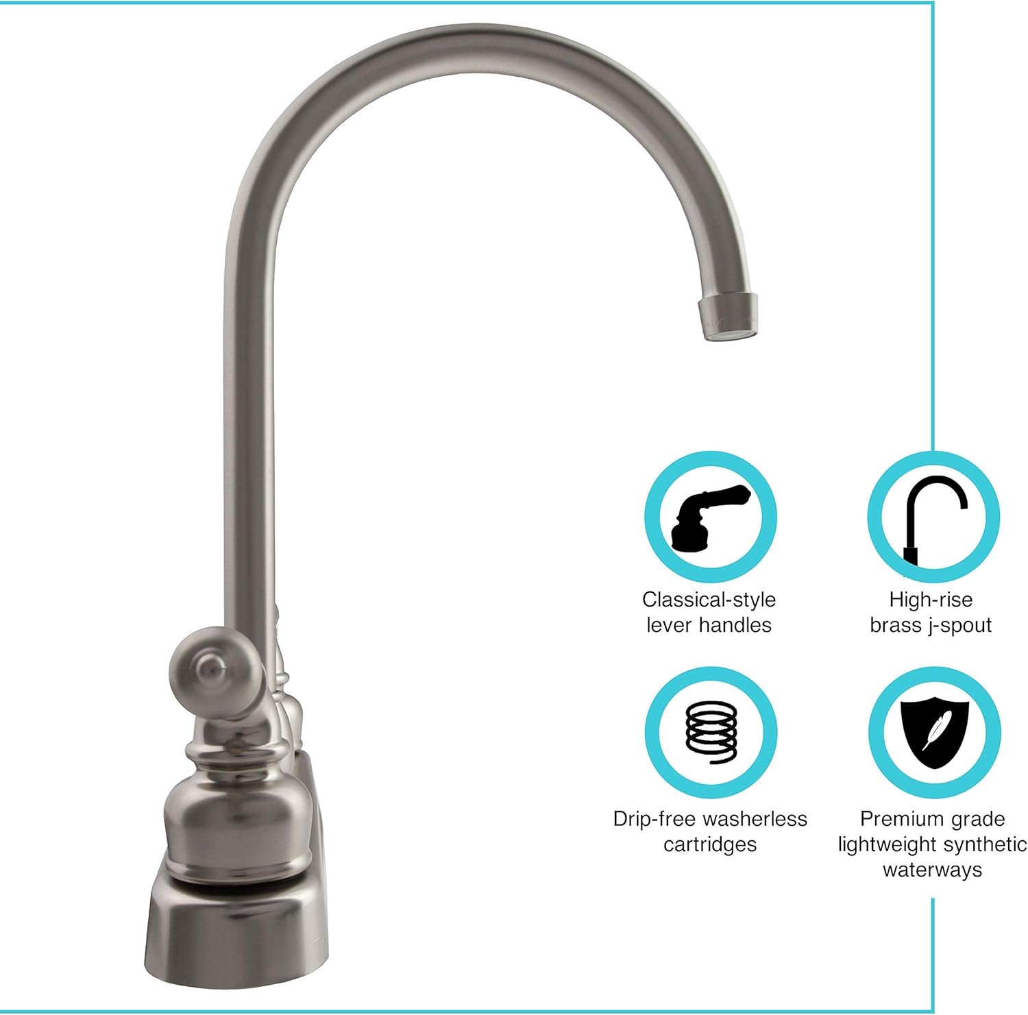 Dura Faucet DF-PK330HC-SN RV J-Spout Kitchen Faucet (Brushed Satin Nickel): Automotive