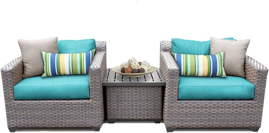 Amazon Com Tk Classics Florence 03a Aruba 3 Piece Outdoor Wicker Patio Furniture Set Aruba Garden Outdoor