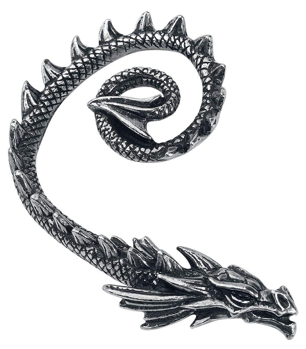 Alchemy Gothic Ostrogoth Dragon Ear Stud Silver-Coloured