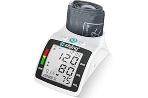 ZIQING Automatic Blood Pressure Monitor, High Blood Pressure Machine with Large Bp Cuff - 2 * 99 Sets of Memory, Voice Broadcast fits The Elderly, Pregnant Home Use