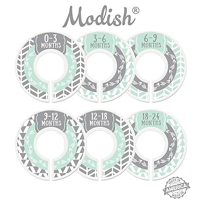 Modish Labels Baby Nursery Closet Dividers, Closet Organizers, Nursery Decor, Gender Neutral, Baby Boy, Baby Girl, Woodland, Arrow, Tribal, Mint, Grey