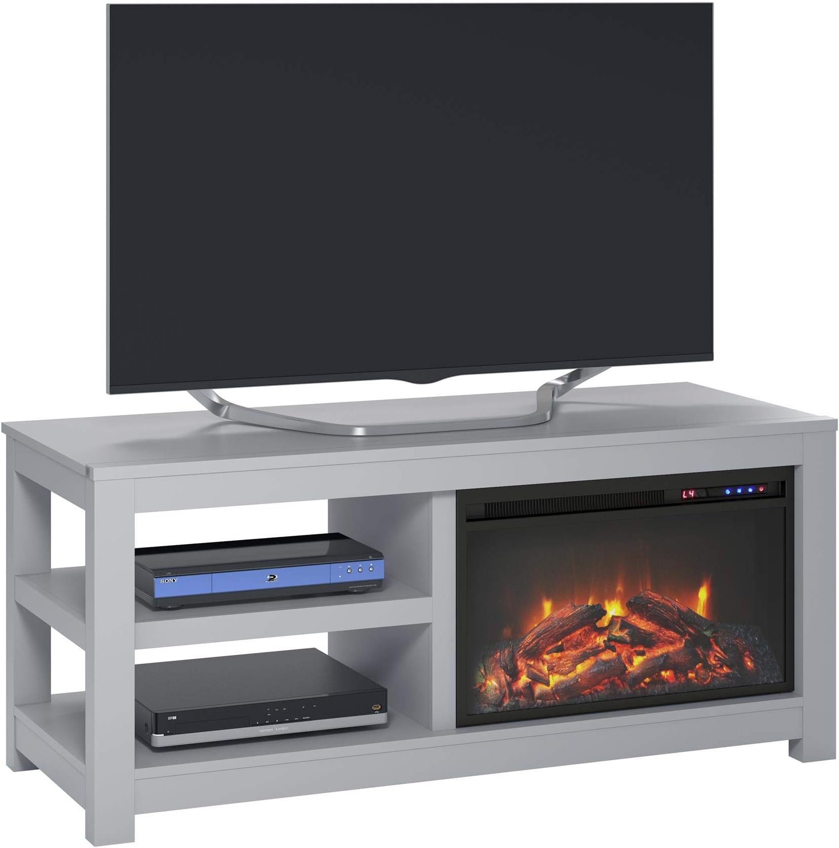 Parsons Electric Fireplace TV Stand for TVs up to 55", Dove Gray