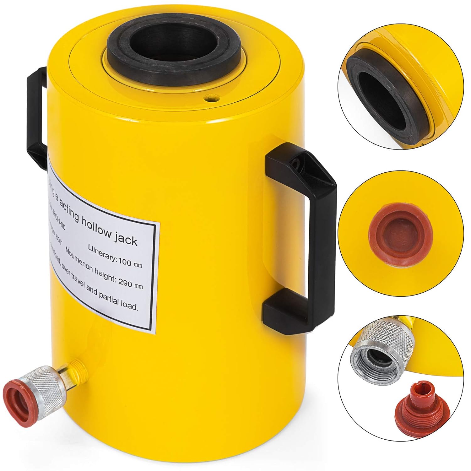 Mophorn 20T 30T 60T 100T Cilindro hidráulico para elevación hidráulica de una sola Mophorn 20T 30T 60T 100T Cilindro hidráulico para elevación hidráulica de una sola