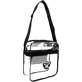 Littlearth NFL Oakland Raiders Clear Crossbody Carryall, Team Color, 12" x 12" x 6"