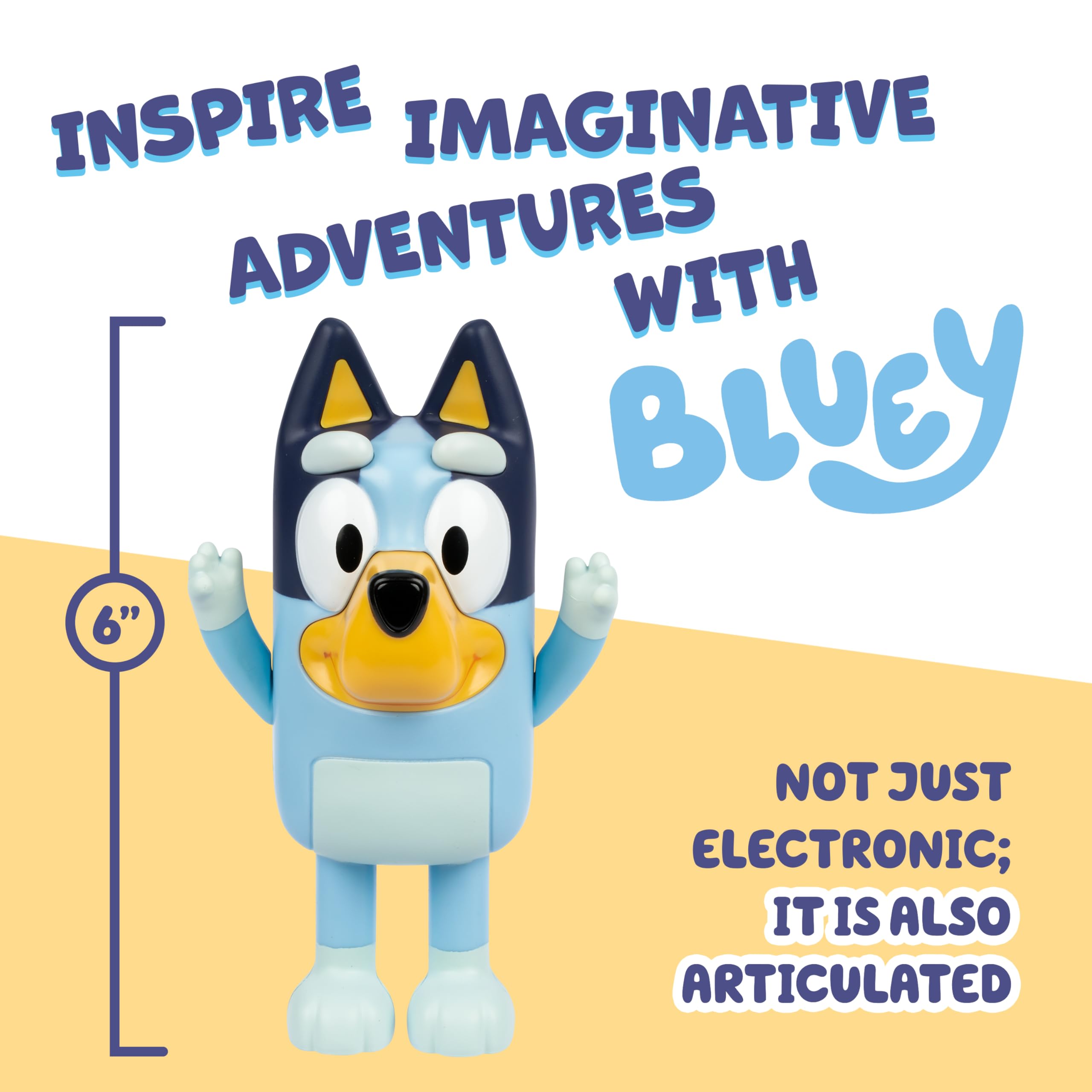 Bluey Game Hide and Seek Electronic Figure, Articulated, Musical Kids Figurines with Dance Mode, Interactive Play Toddler Figurine Toys for Ages 3+