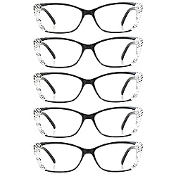 LifeArt 5 Pairs Reading Glasses, Blue Light