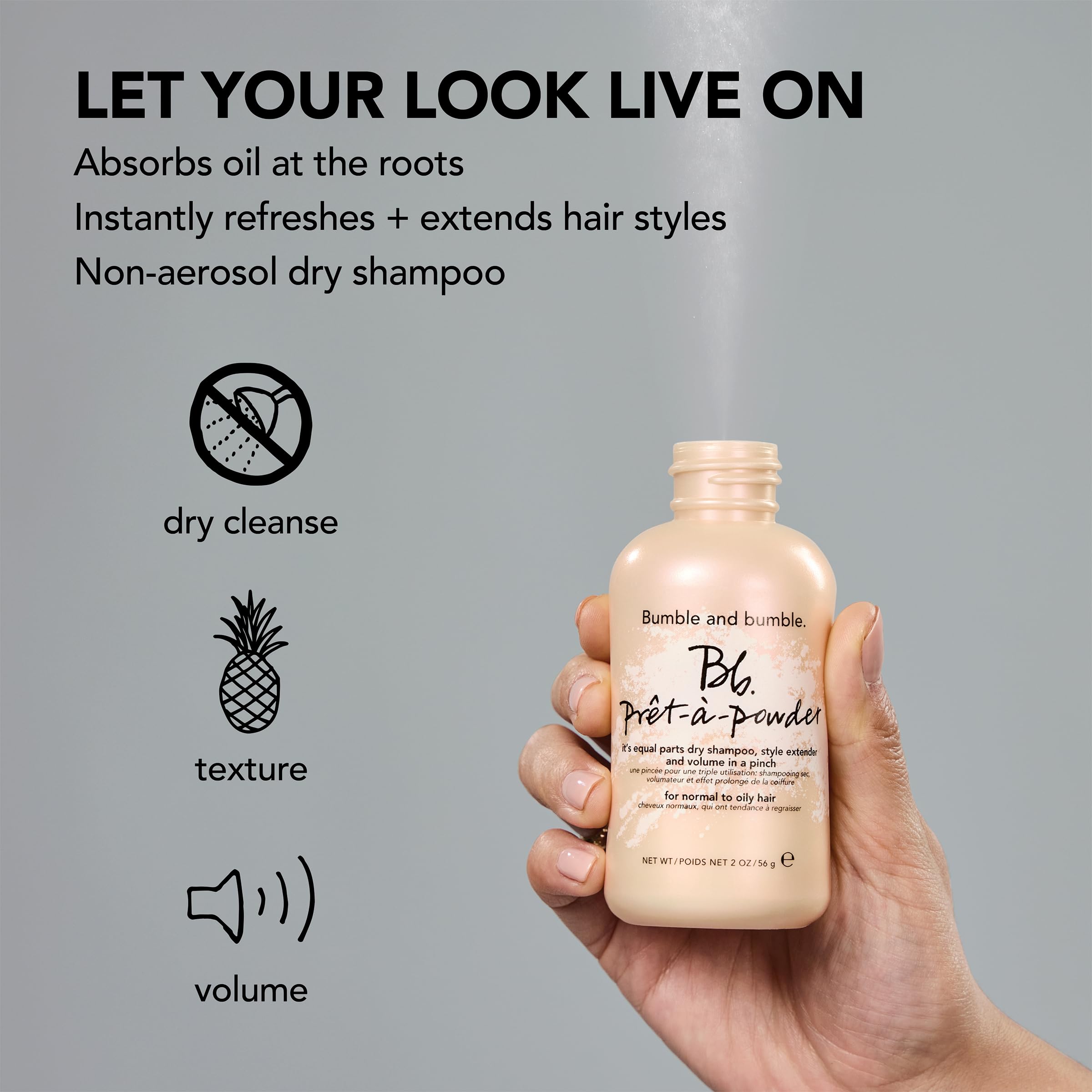 Bumble and bumble. Prêt-à-powder Dry Shampoo Powder | Adds Volume, Texture + Absorbs Oil | Non-Aerosol | Wavy + Straight