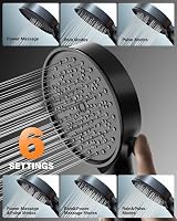 Cobbe Hard Water Filter Shower Head 6 Modes 20-Stage Filtration Black view 4