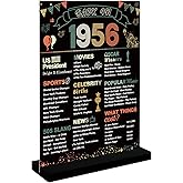 DARUNAXY 70th Birthday Party Decorations, Colorful Vintage 1956 Poster Acrylic Sign with Stand 70 Years Old Party Supplies for Men & Women Back in 1956 Table Decor 70th Anniversary Class Reunion Gifts