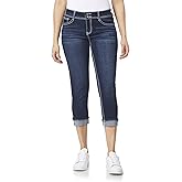 WallFlower Womens Luscious Curvy 23.5" Crop Mid-Rise Bling Insta Stretch Juniors (Standard and Plus)