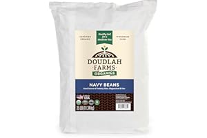 Organic Navy Beans 25 lb Bulk - Non-GMO, USDA Organic, Tested Clean Certified, Vegan - Rich in Fiber & Protein for Soups, Burritos, Salads & Chili - Grown In USA, Farmed From Regenerative Soil by Doudlah Farms
