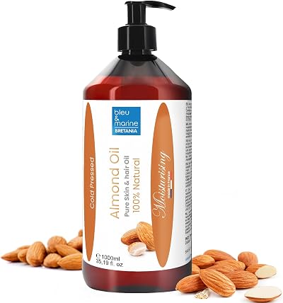 Bleu & Marine Bretania Pure Cold Pressed Sweet Almond Oil 1000ml Face Hair Body