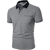 STTLZMC Polo Shirt for Men Short Sleeve Classic Cotton Regular Fit Golf Sport T-Shirt with Pocket