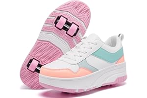 ANEFUN Roller Skate Shoes for Kids Girls Boys Detachable Wheeled Fashion Sneakers