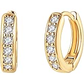 Barzel 18K Gold Plated Cubic Zirconia Huggie Cuff Earrings For Women