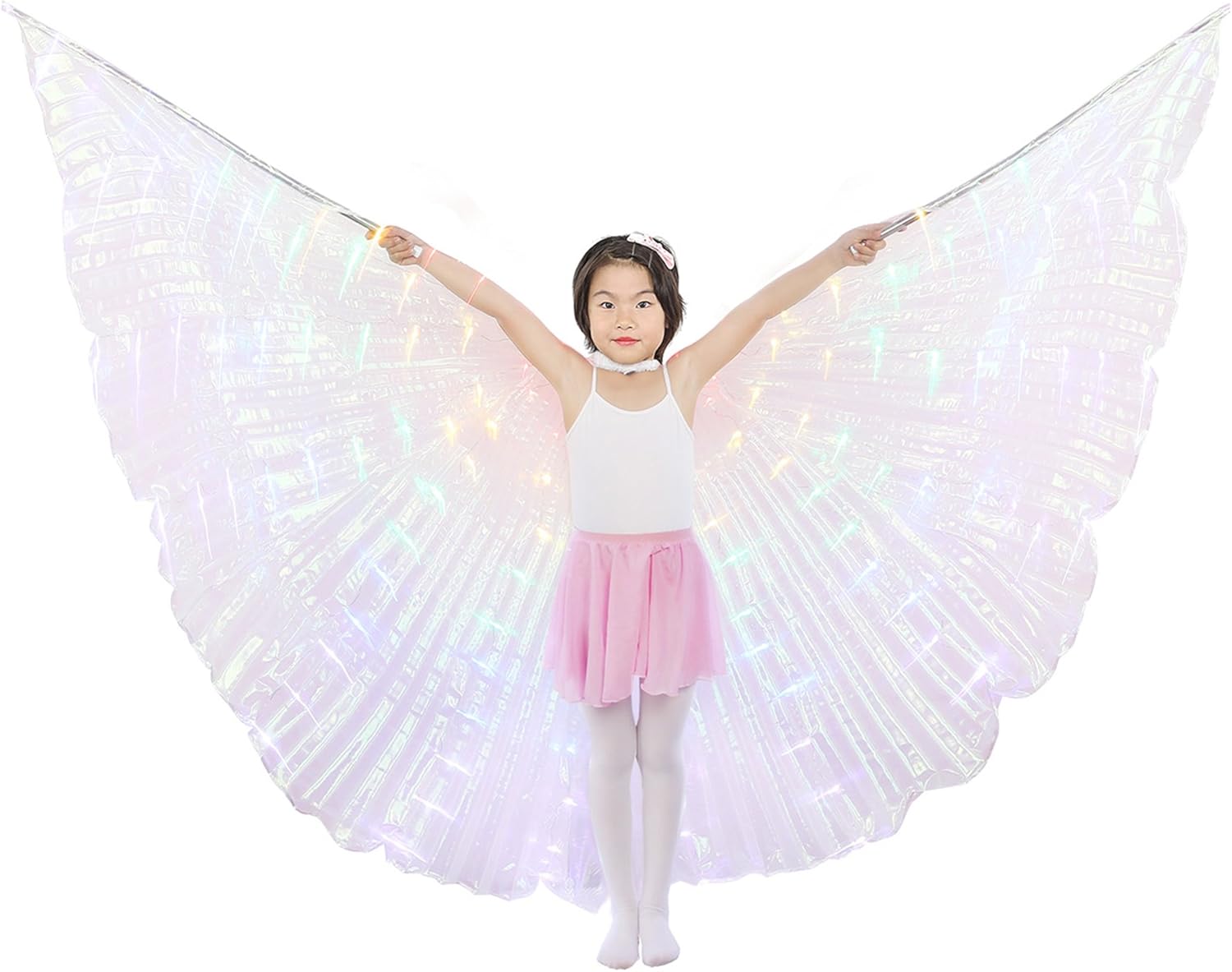 Dance Fairy Belly Dance LED Angel Isis Wings with Flexible Sticks (Colorful-Child): Clothing