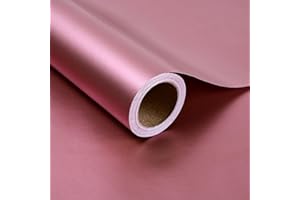 Iioscre Gift Wrapping Paper, Rose Gold Wrapping Paper Roll, Matte Metal Solid Color Wrapping Paper for Birthday Christmas Wedding Baby Shower Father's Day Valentine's Day, 17.3 Inch X 32.8 Feet