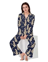 SHESHOW Women Satin Pjs Sets Long Sleeve Button Up
