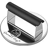 2lb Smash Burger Press Stainless Steel, Burger Smasher for Griddle Heat Resistant Handle, Hamburger Press, Dishwasher Safe Gr