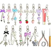 TASOMUTY 12Pcs Lip Gloss Charms, Lipgloss Holder Keychain Present Jewellery Pliers、Clasp Ring And Drill Bit. Exquisitely Crafted Pendant, Perfect For Women.