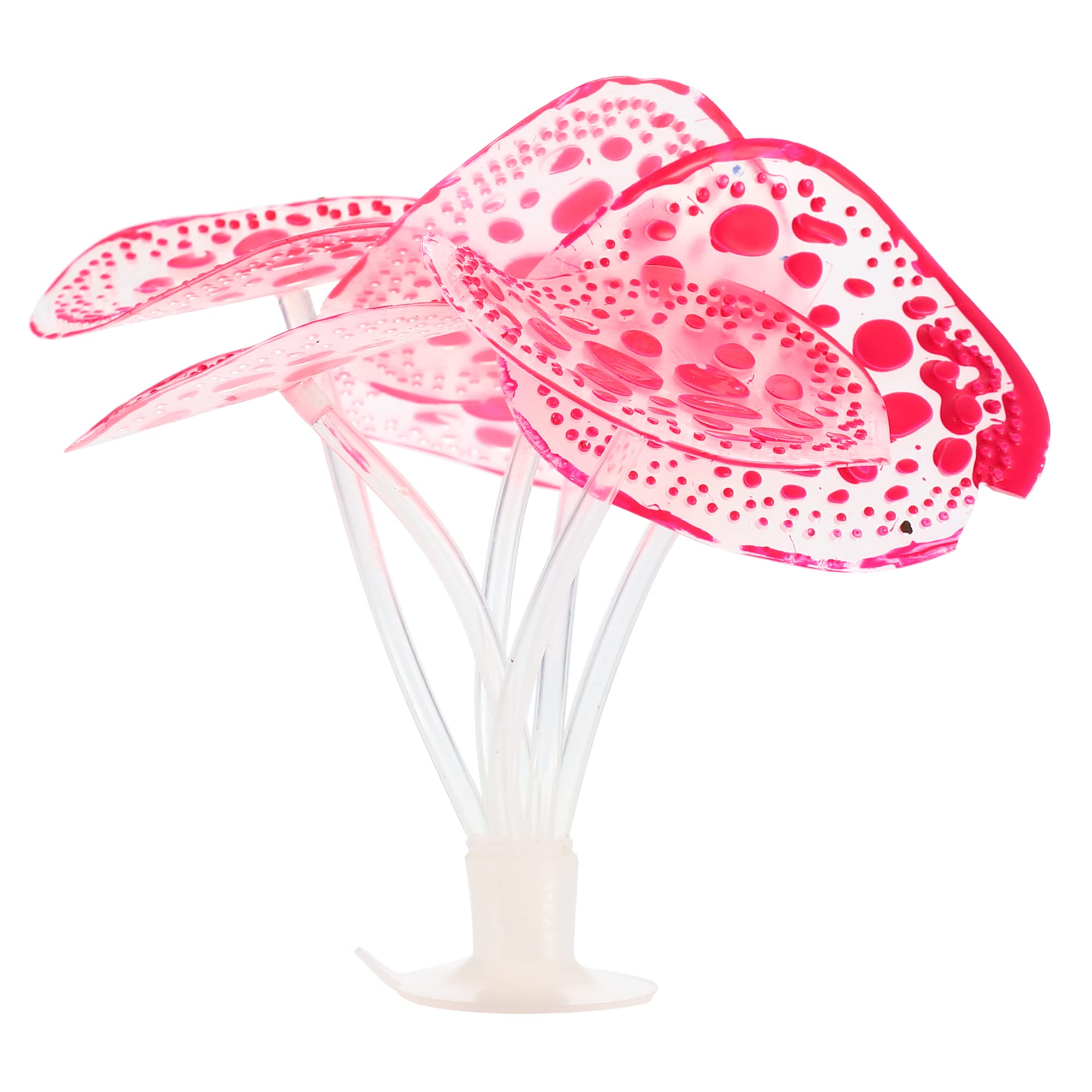 VOCOSTE Silicone Glowing Aquarium Simulation Coral with Sucker, Pink