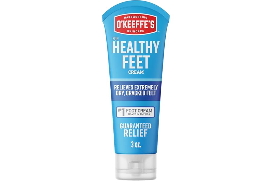 O’Keeffe’s for Healthy Feet Foot Cream – 3 oz Travel Size Tube (1 Pack) – Guaranteed Relief for Extremely Cracked, Dry Feet, Repairing Skincare, Instantly Boosts and Retains Moisture Levels