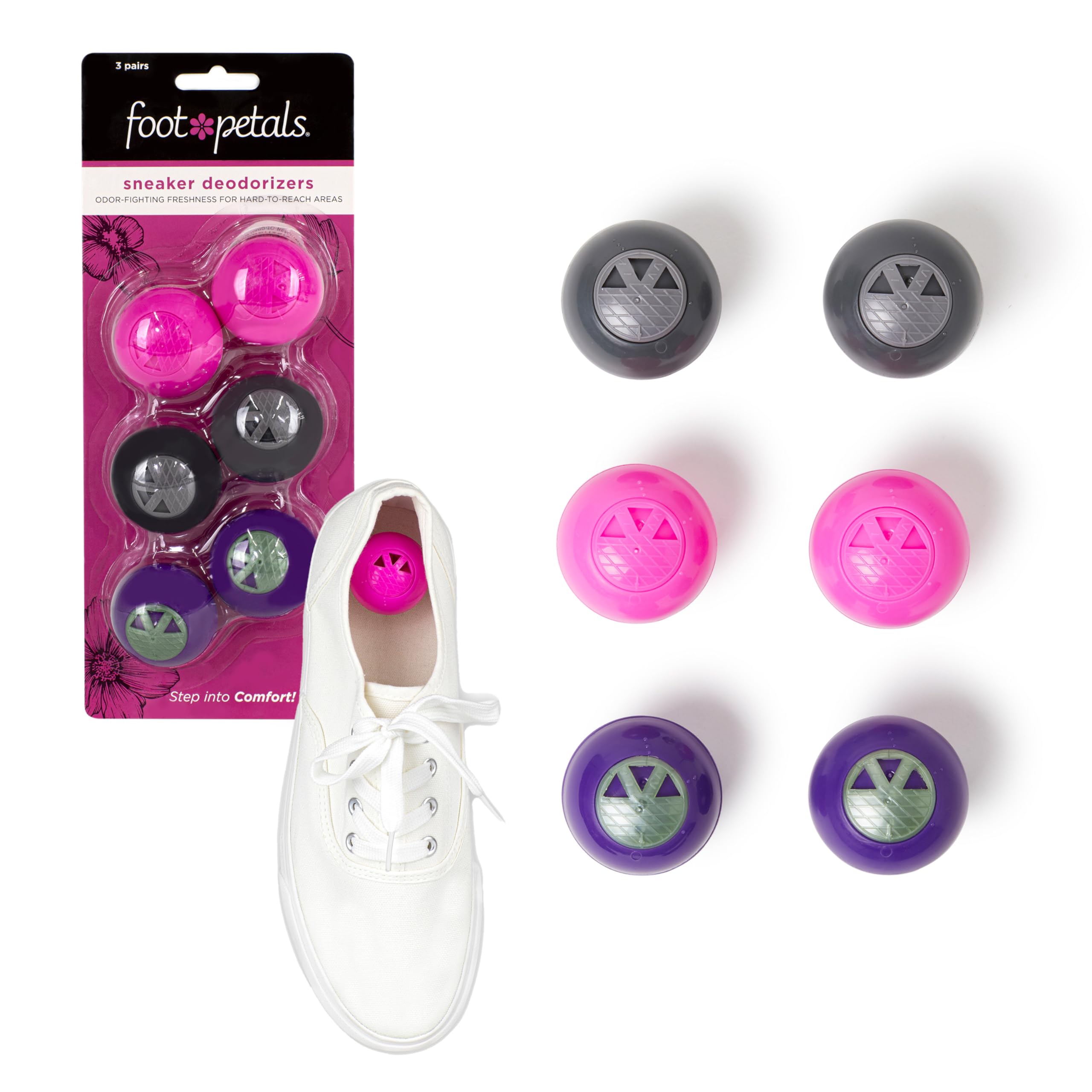 Foot Petals womens Sneaker Deodorizers Shoe Freshener, Girly Girl, 1 Count (Pack of 6)