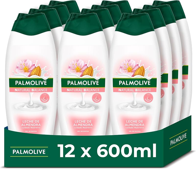 Natural Balance, gel de banho com leite de amêndoa, 12x600ml