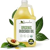Kevala Organic Avocado Oil - 64 fl oz - 1.8 L - Half a Gallon - Cold Pressed - Avocado Oil for Cooking - Organic Vegetable - High Smoke Point – For Skin and Hair