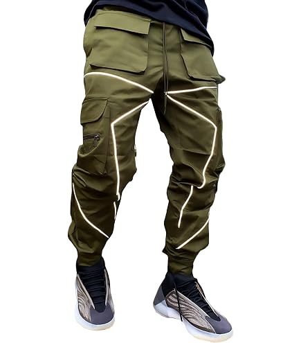 Amazon.com: LZLRUN Zebra Reflective Pants Men Hip Hop Dance