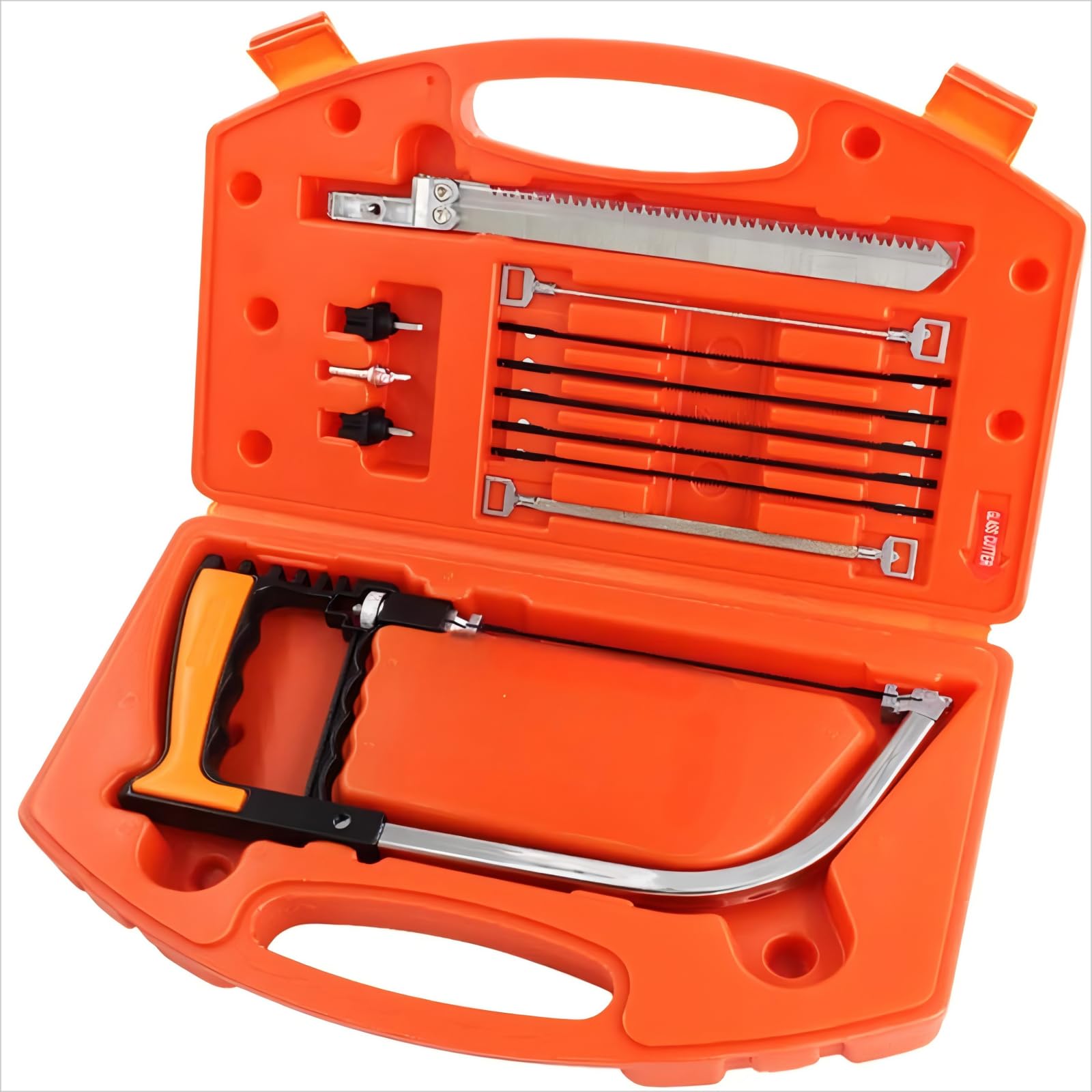 ZIMAIC Multifunction Hacksaw Set, 15 in 1, with 8 HSS Extra Steel Saw Blades,Junior Hacksaw,Mini Hack Saw for Cutting Wood, Metal,Plastic,PVC Pipe,Rubber,Tile, Ceramic