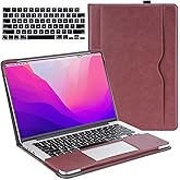 TYTX Compatible with MacBook Pro 14 Inch Leather Case 2025 2024 2023 2022 2021 Release M5 A3434 M4 A3112 A3185 A3401 M3 A2918 A2992 M2 A2779 M1 A2442, Protective Folio Book Cover, Wine Red
