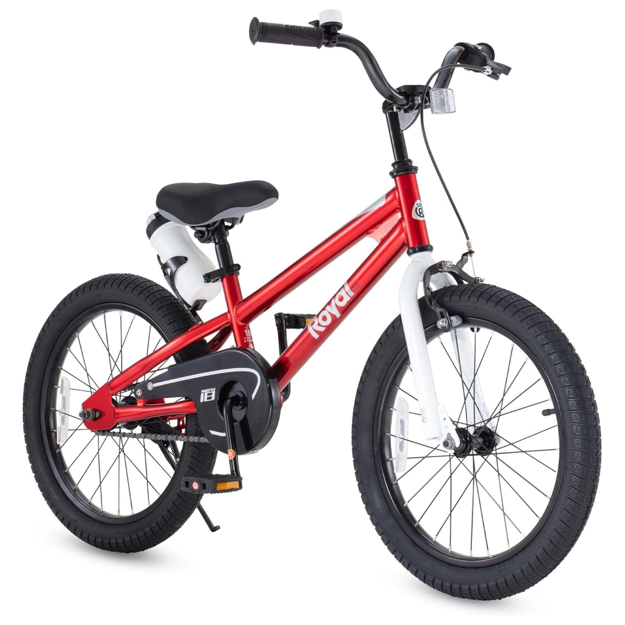 Royalbaby Kids Bike Boys Girls Freestyle BMX Bicycle With Kickstand Gifts for Children Bikes 18 Inch Red (RB18B-6R)