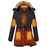Doumern Official Graphene Women Heated Parka Jacket with 18400 mAh Battery Pack