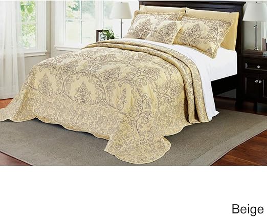 Amazon Com D H 4 Piece 110 X 120 Light Beige Oversized Damask