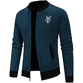 Mylldey Mens Casual Full Zip Cardigan Sweaters Cable Knit Jacket Sweater Men, US Size