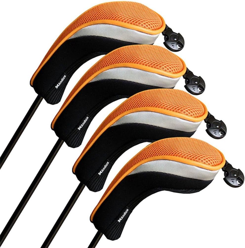 Andux Golf Hybrid Club Head Covers Set of 4 with Interchangeable Number Tags