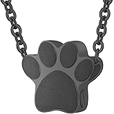 InfuMemo Pet Cremation Jewelry for Ashes Pendant Pet Urns For Dogs/Cats Urn Ashes Pendant Paw Print Urn Necklace with Mini Keepsake Memorial Ash Jewelry