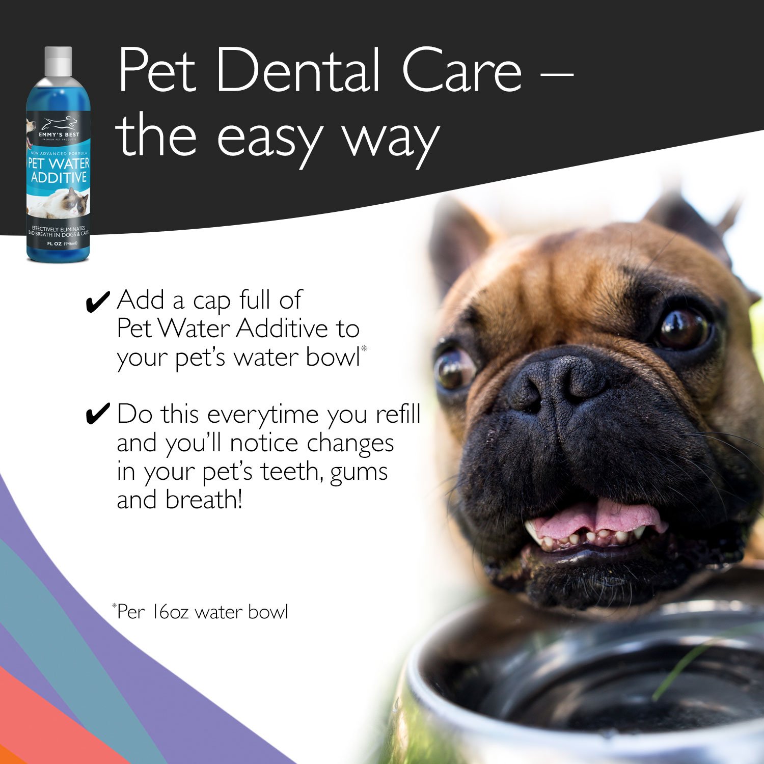 Emmy's Best Premium Dog and Cat Breath Freshener Pet Water Additive for