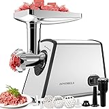 Meat Grinder Electric, Sausage Stuffer Maker, Max 2600W Food Grinder, Meat Mincer Machine with Attachments Sausage Tube Kubbe