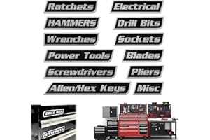 Magnetic Tool Box Labels, Toolbox Labels Magnetic, Custom Premium Magnetics Toolbox Label for Steel Toolboxes, Carts, Drawers