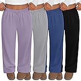 Oakgarden 4 Pack Women Plus Size Sweatpants Wide Leg Baggy High Waist Yoga Pants Loose Lounge Palazzo Pants with Pocket