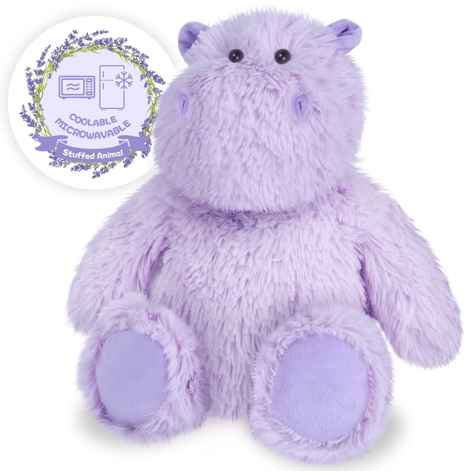 Photo 1 of SuzziPals Warmable Hippo Stuffed Animals, Microwavable Stuffed Animal Heating Pads for Period & Stress Relief, Heatable & Coolable Hippopotamus Plush Toy, Cute Plushies Gifts for Kids & Women