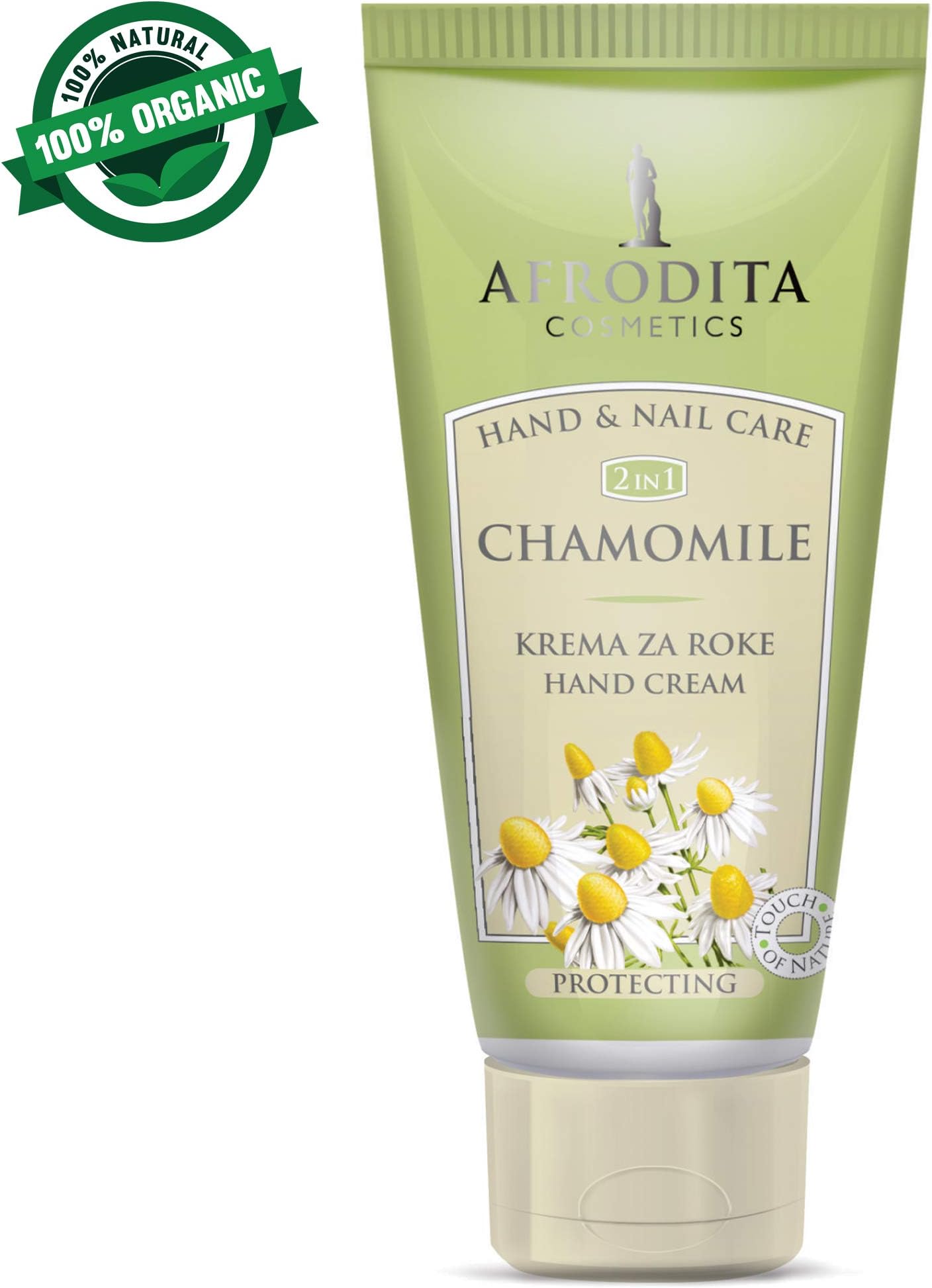 Organic Chamomile Hand Cream and Lotion with moisturizer effect for Men and Women | Daily & Overnight protection from dry, itchy, cracked and aging skin | Fast absorbing formula by Afrodita Cosmetics