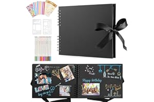 DazSpirit Album photo, scrapbooking, bricolage, 40 doubles pages, album photo, livres d'or, album fait à la main avec 12 marq