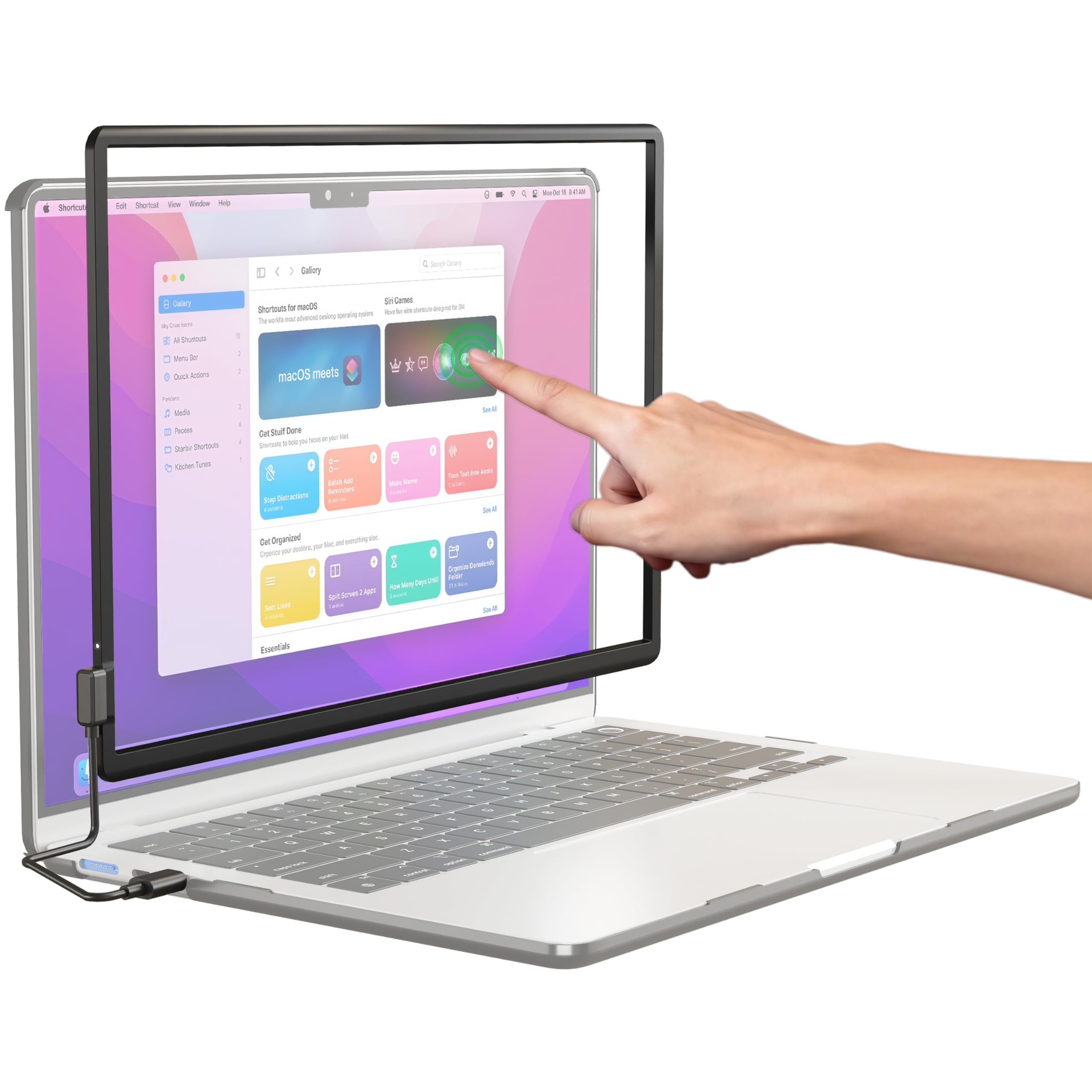 Photo 1 of 10-Point Infrared Touch Screen Frame for MacBook Air 15 Inch, High-Precision Magnetic Touchpad, Trackpad Activator with Multi-Gesture Control, Ultra-Thin Hard Shell Case & Passive Stylus Pen Included