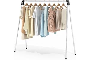 APEXCHASER Foldable Clothes Drying Rack, 55'' Collapsible Laundry Clothes Airer Width Heavy Duty Hanger for Sweaters Baby Clothes Towels Portable Indoor Outdoor for Home Travel