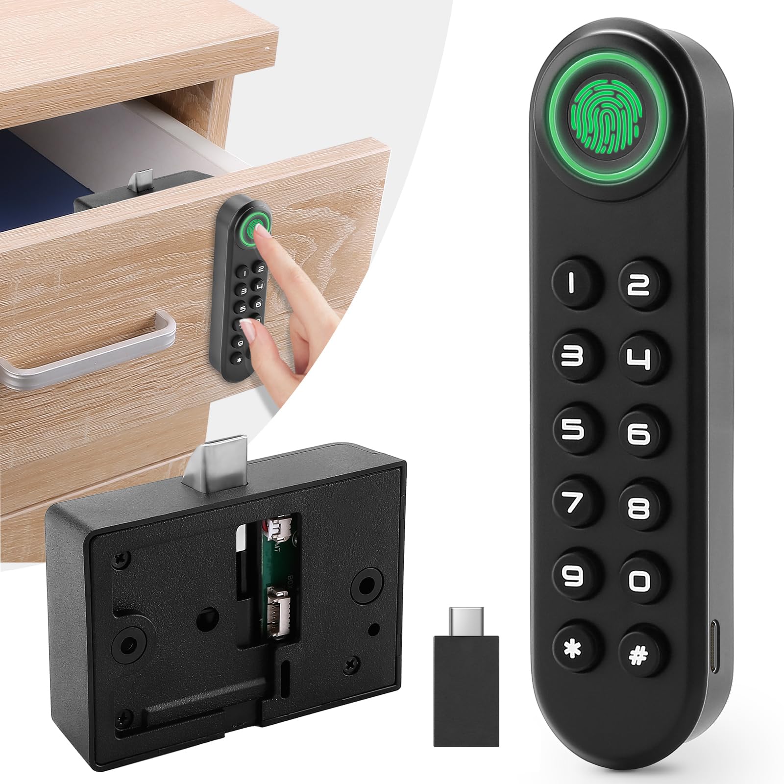 Fingerprint Cabinet Lock, Smart Electronic Cabinet